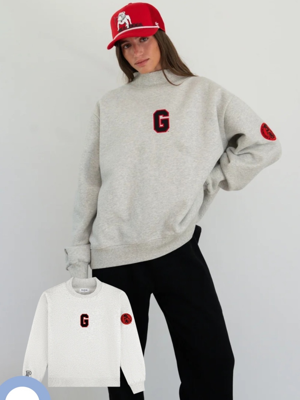 Parke x '47 Georgia Bulldogs Mockneck Classic Grey Sz S/M NEW